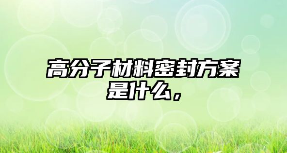 高分子材料密封方案是什么，