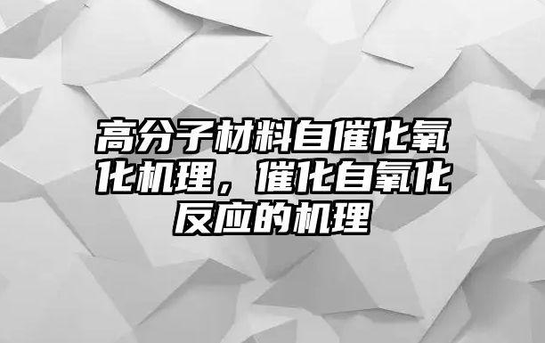 高分子材料自催化氧化機理，催化自氧化反應的機理