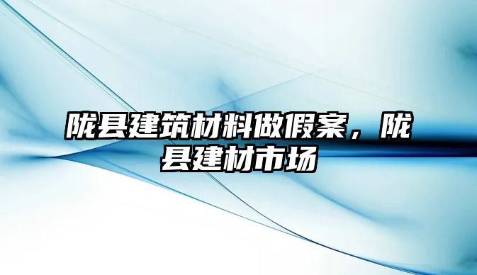 隴縣建筑材料做假案，隴縣建材市場