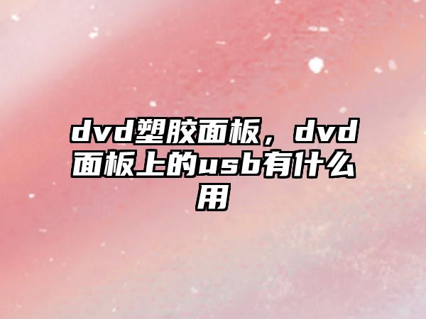 dvd塑膠面板，dvd面板上的usb有什么用