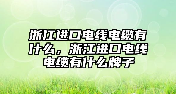 浙江進(jìn)口電線電纜有什么，浙江進(jìn)口電線電纜有什么牌子