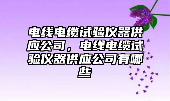 電線電纜試驗儀器供應公司，電線電纜試驗儀器供應公司有哪些